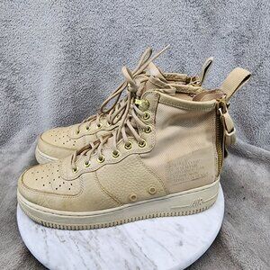 Nike Shoes Womens Size 9.5 Air Tan Lace Up Sneakers Combat Boots *Read*
